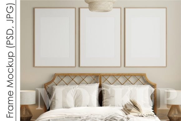 Download Gallery Frame Mockup in Bedroom Interior - Gallery Collection