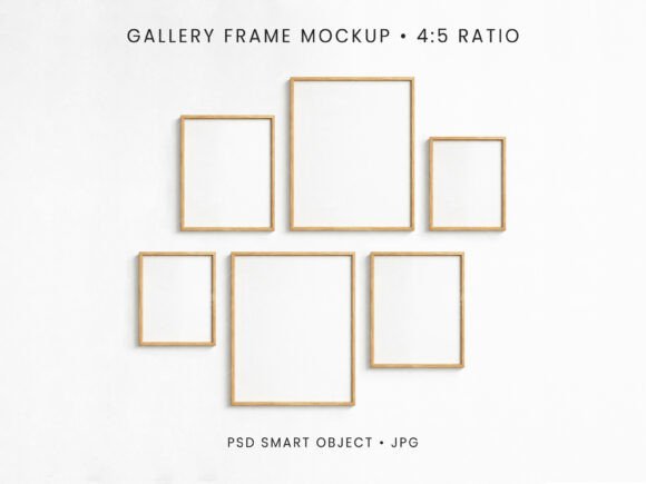Download 4:5 Ratio Gallery Frame Mockup PSD JPG - Gallery Collection