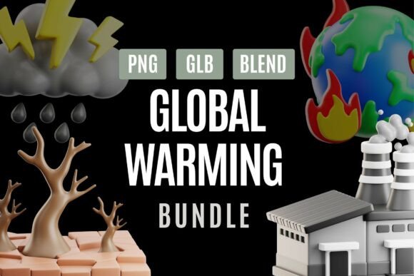 Download Global Warming 3D Illustration Bundle - 3d illustration Collection