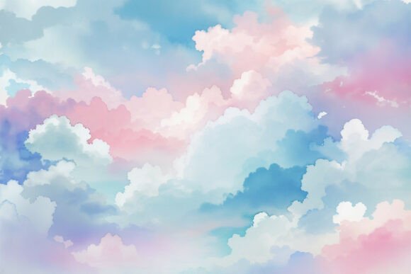 Download Sky Blue Watercolor Digital Paper - Digital paper Collection