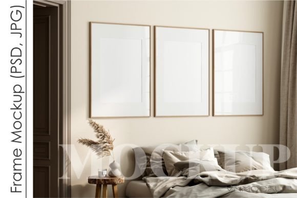 Download Gallery Frame Mockup in Bedroom Interior - Gallery Collection