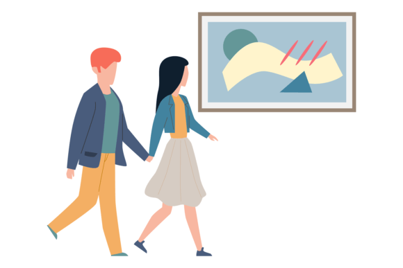 Download Young People in Art Gallery. Exhibition - Premium Resources
