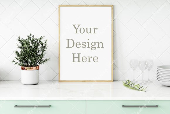 Download Mockup, Frame Mockup Kitchen Room - Premium Resources