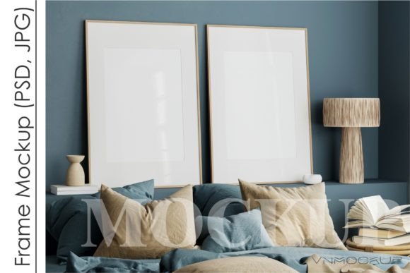 Download Gallery Wall Mockup in Bedroom Interior - Gallery Collection